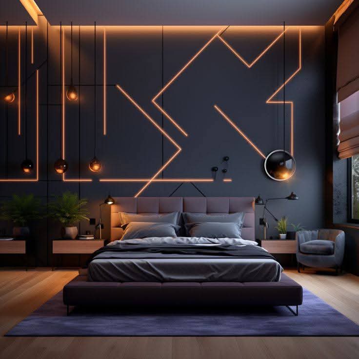 Elegant bedroom design in Greater Noida